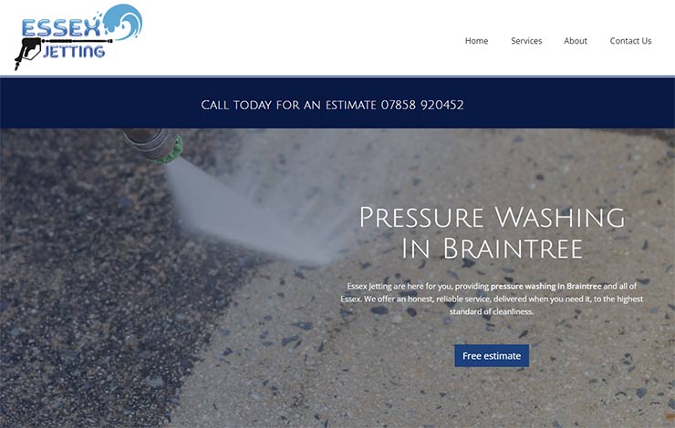 Website Design for Pressure Washing in Braintree | Essex Jetting