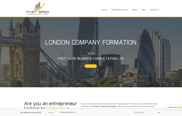 Website Design for London Company Formation | Fast Grow Business