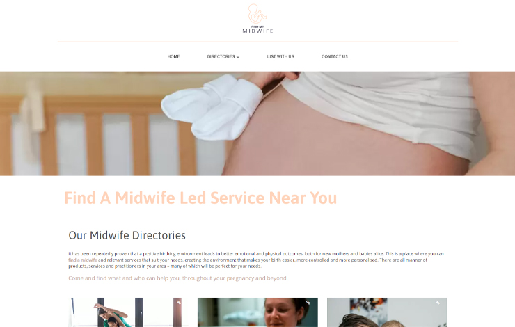 Website Design for Find A Midwife Led Service Near You | Find My Midwife