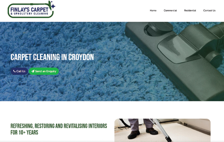 Website Design for Carpet Cleaning in Croydon | Finlay’s Carpet Cleaning