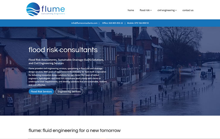 Website Design for Flood Risk consultants | Flume