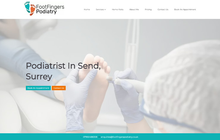 Website Design for Podiatrist in Send, Surrey | Foot Fingers Podiatry