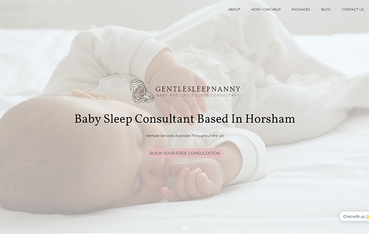 Website Design for Baby Sleep Consultant based in Horsham | Gentle Sleep Nanny