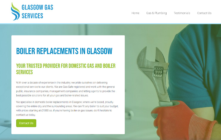 Website Design for Boiler Replacements in Glasgow | MPH Gas Services