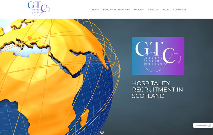 Website Design for Hospitality Recruitment in Scotland | Global Talent Connect Lt