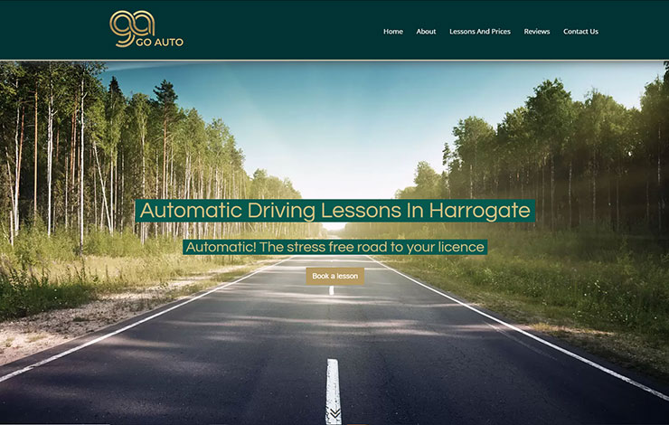 Website Design for Automatic Driving Lessons in Harrogate | Go Auto