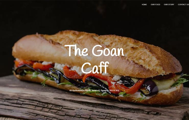 Website Design for Speciality Coffee Shop Newbury | The Goan Caff | Home