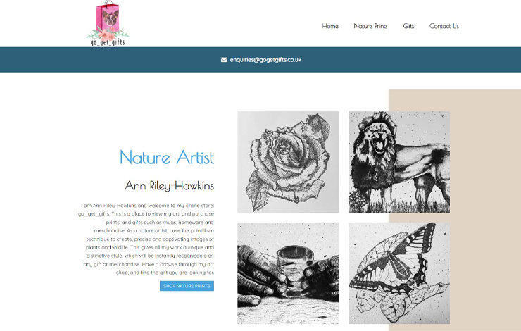 Website Design for Nature Artist | Go Get Gifts