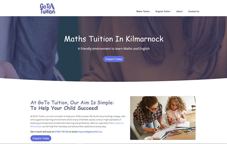 Website Design for Maths tuition in Kilmarnock | GoTo Tuition
