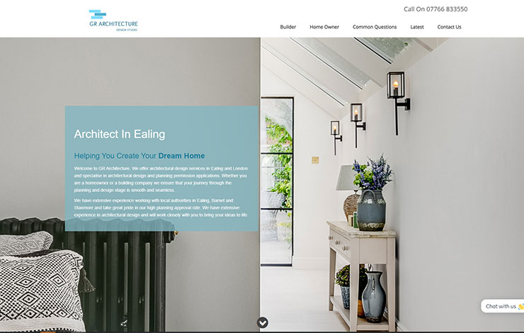 Website Design for GR Architecture | Architect in Ealing