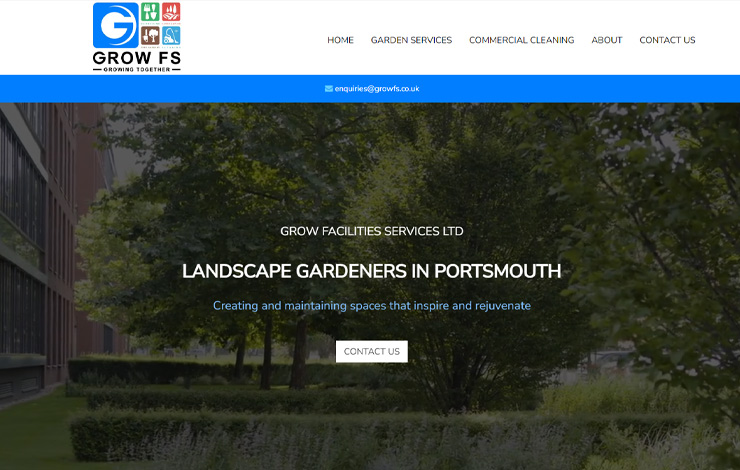 Website Design for Landscape Gardeners in Portsmouth | Grow Facilities Services