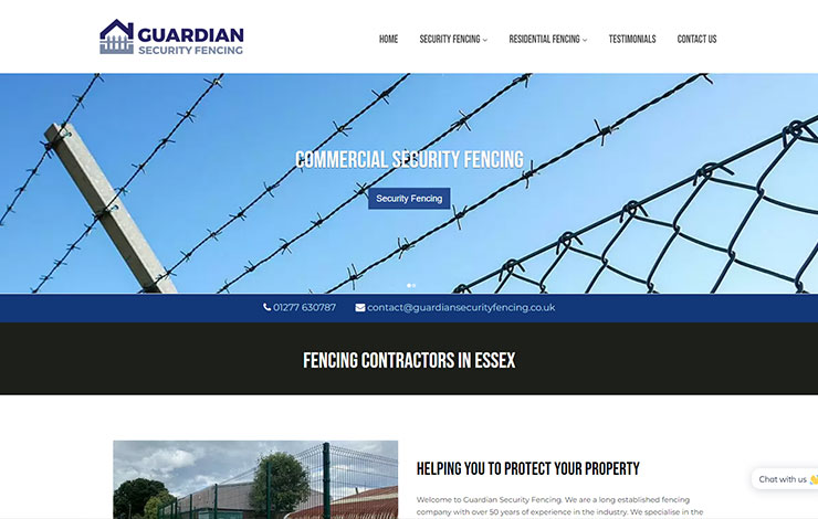 Website Design for Fencing contractors in Essex | Guardian Security Fencing