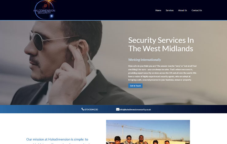 Website Design for Security Services West Midlands | Halo Dimension Security