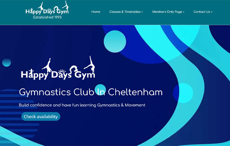 Website Design for Gymnastics club in Cheltenham | Happy Days Gym Club