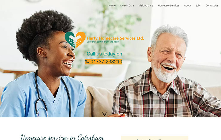 Website Design for Domiciliary Care Services in Caterham | Harty Homecare