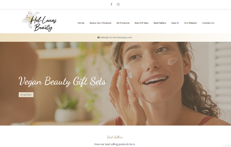 Website Design for Vegan beauty gift sets | Hel-Lena’s Beauty