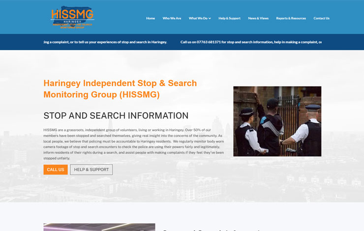 Website Design for Fair Policing and Stop & Search in Haringey | Haringey Independent Stop and Search Monitoring Group