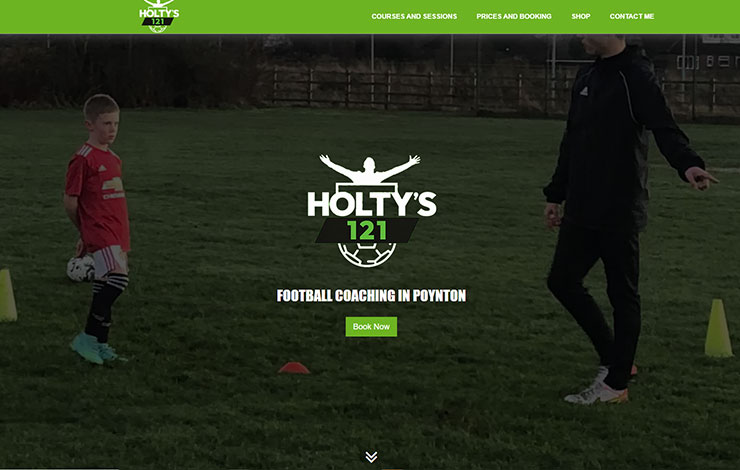 Website Design for Football Coaching in Poynton | Holty's 121