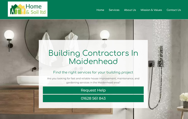Website Design for Building contractors in Maidenhead | Home and Soil