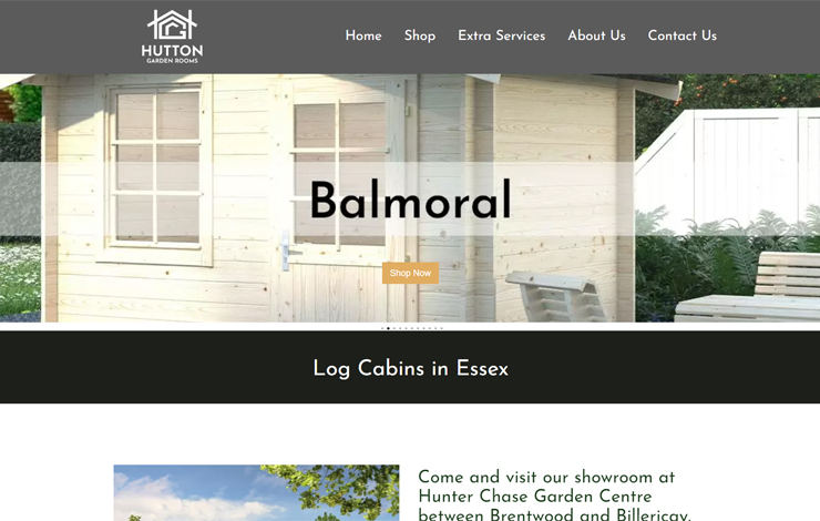 Website Design for Log cabins in Essex | Hutton Garden Rooms