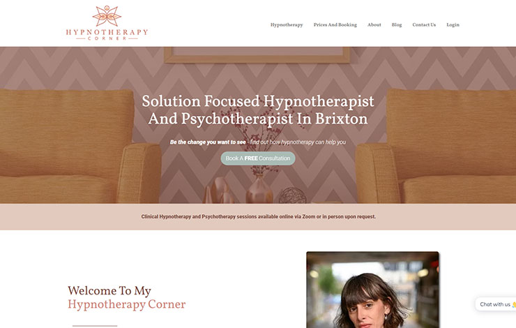Website Design for Solution Focussed Hypnotherapy | Hypnotherapy Corner