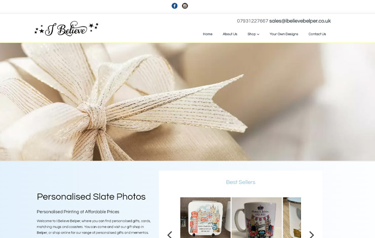 Website Design for Personalised slate photos | I Believe Belper