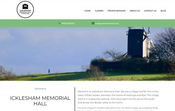 Website Design for Icklesham Memorial Hall | Home