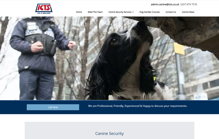 Website Design for Canine Security UK | ICTS Canine