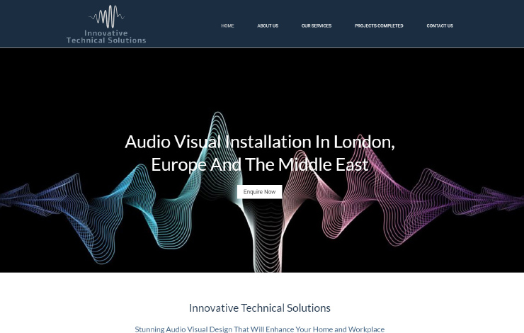 Website Design for Audio visual installation in London | Innovative Technical Solutions