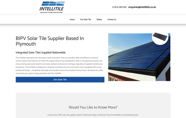 Website Design for BIPV Solar Tile Supplier Based in Plymouth | Intellitile