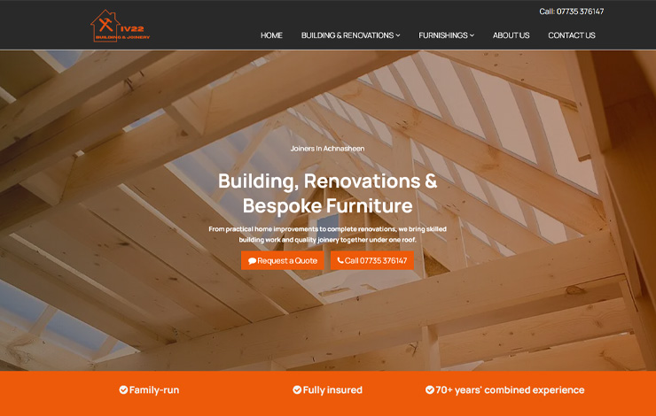 Website Design for Joiners in Achnasheen | Building & Bespoke Furniture