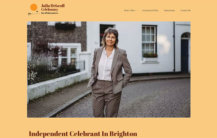 Website Design for Independent Celebrant in Brighton | Julia Driscoll Celebrancy