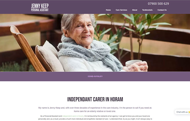 Website Design for Independent Carer in Horam | Jenny Keep Personal Assistant