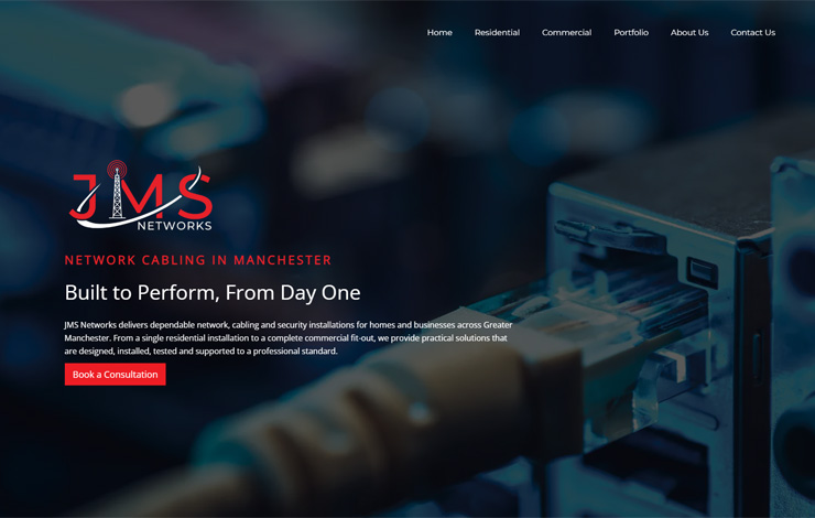 Website Design for Network Cabling in Manchester | JMS Networks