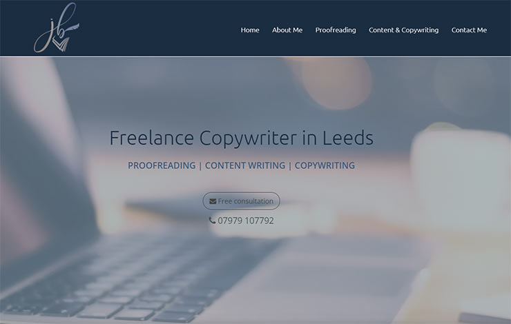 Website Design for Freelance Copywriter in Leeds | Joanne Burgess