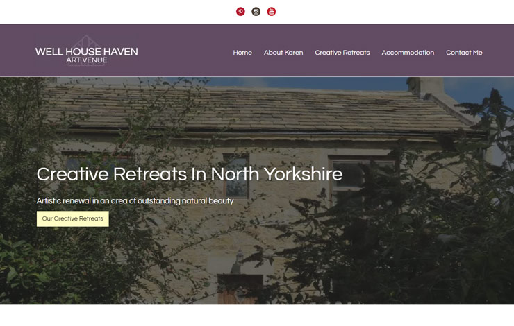 Website Design for Creative Retreats in North Yorkshire | Karen Blacklock