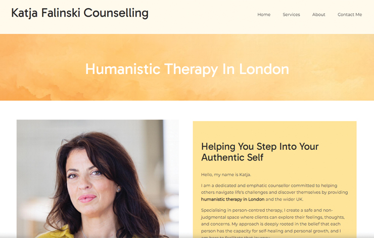 Website Design for Humanistic Therapy in London | Katja Falinski Counselling