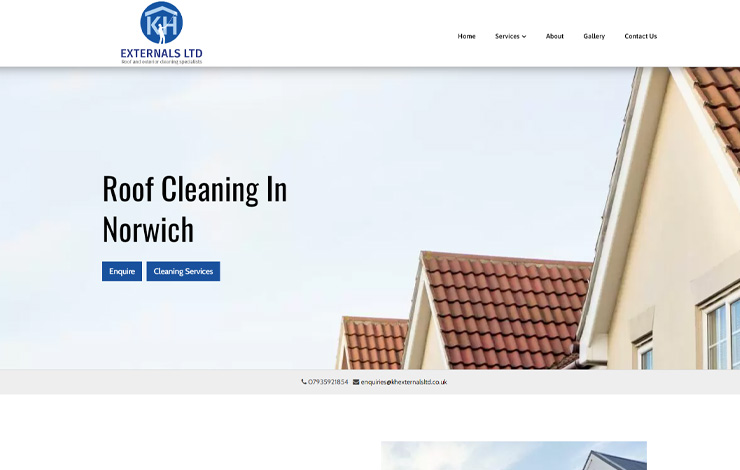 Website Design for Roof cleaning in Norwich | KH Externals Ltd