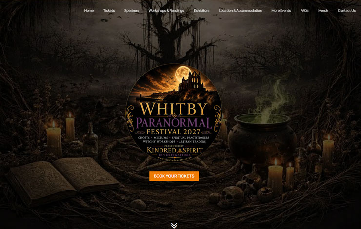 Website Design for Paranormal Festival Whitby 2027 – UK Supernatural & Psychic Event