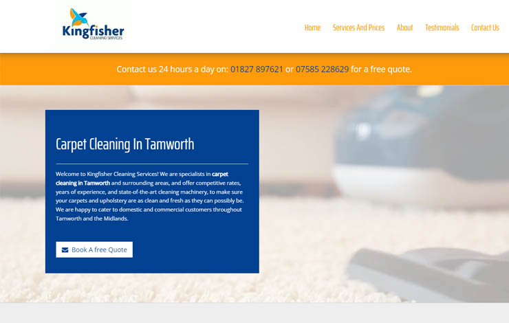 Website Design for Home | Kingfisher Cleaning Services 