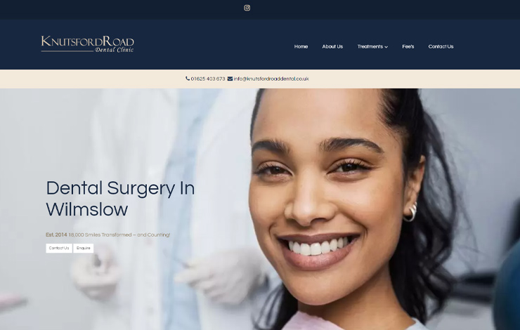 Website Design for Dental Surgery in Wilmslow | Knutsford Road Dental Clinic