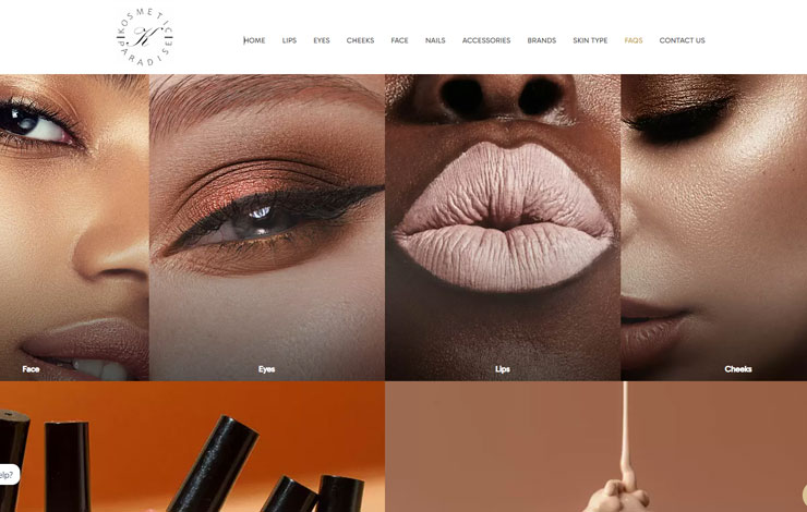 Website Design for Cosmetics suppliers | Kosmetic Paradise