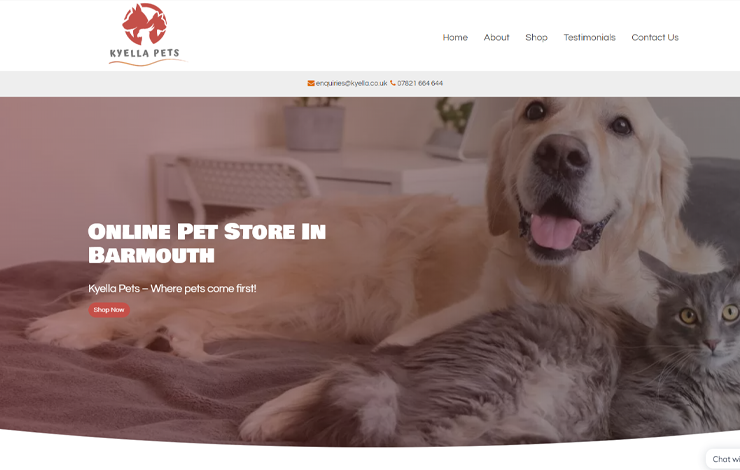 Website Design for Online pet store in Barmouth| Kyella Pets