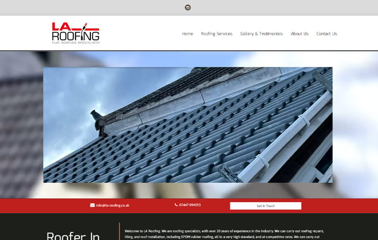 Website Design for Roofer in Leicester | LA Roofing