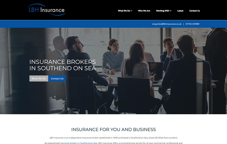 Website Design for Insurance brokers in Southend | LBH Insurance