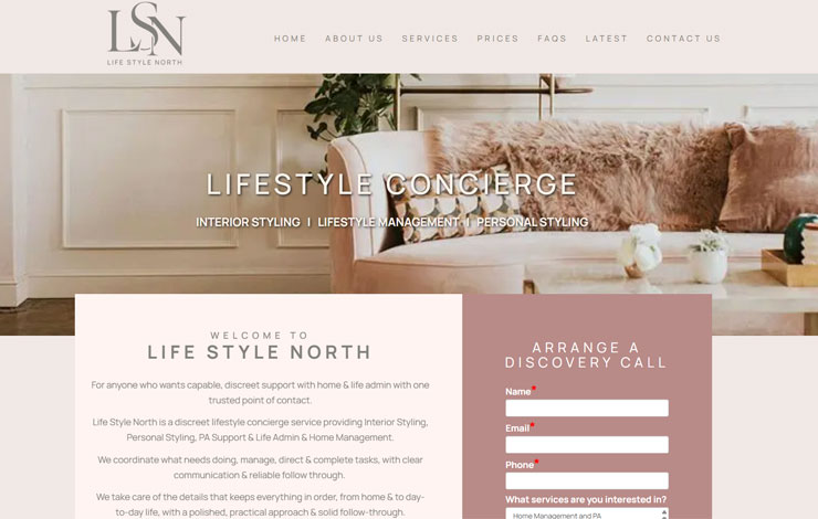Website Design for Interior Design & Personal Styling Services | Life Style North