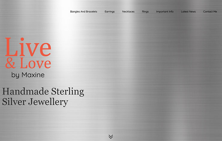 Website Design for Handmade Sterling Silver Jewellery | Live and Love by Maxine