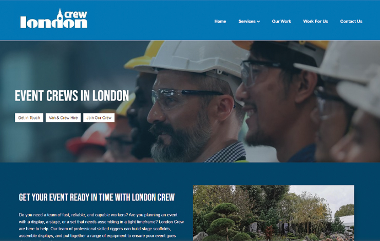 Website Design for London Crew Ltd | Event crews in London