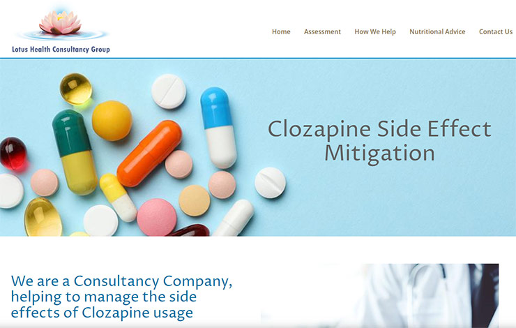 Website Design for Clozapine Side Effects | Lotus Health Consultancy