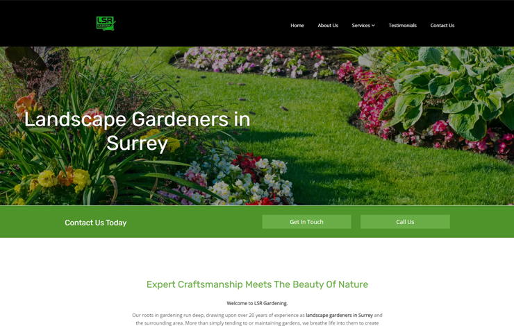 Website Design for Landscape Gardeners in Surrey | LSR Cleaning Services Ltd